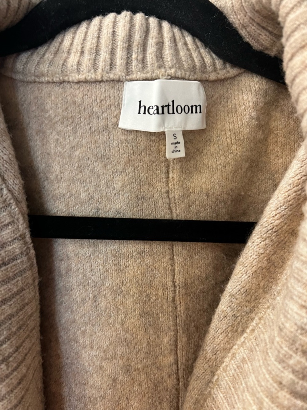 Heirloom Long Wrap Cardigan Sweater Small Beige Belted Cozy Knit Duster - Picture 5 of 7